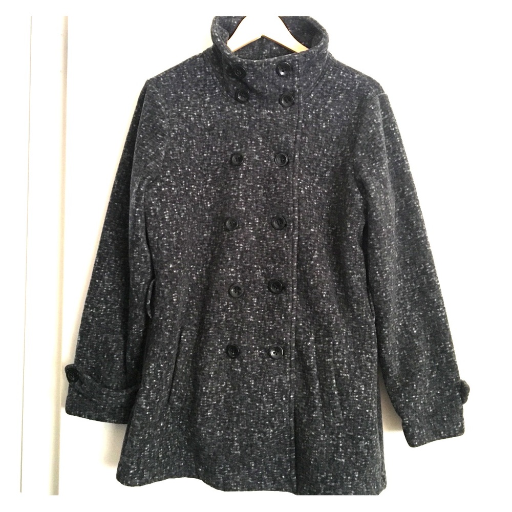 Ike Behar dark grey turtleneck coat size L